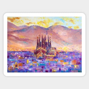 Barcelona In a Beautiful Evening Dress Sticker